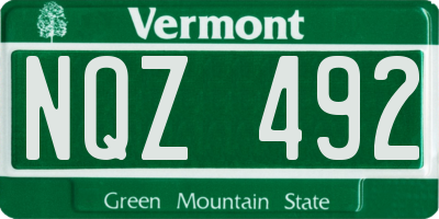 VT license plate NQZ492