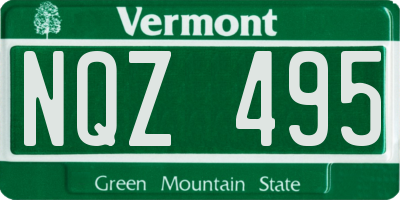 VT license plate NQZ495