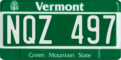 VT license plate NQZ497