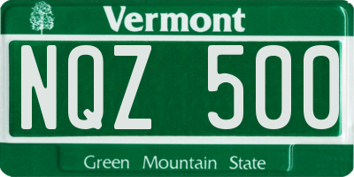 VT license plate NQZ500