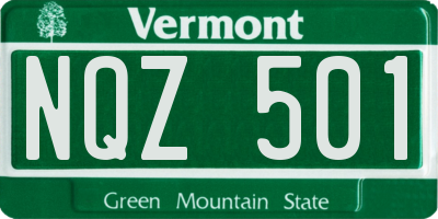 VT license plate NQZ501
