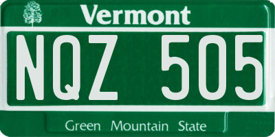 VT license plate NQZ505