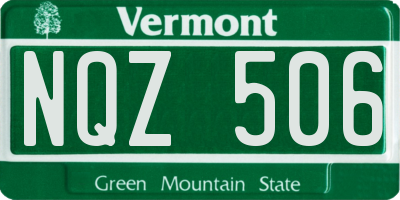 VT license plate NQZ506