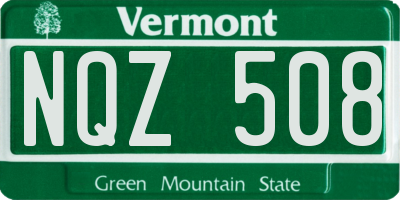VT license plate NQZ508