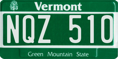 VT license plate NQZ510