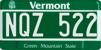 VT license plate NQZ522