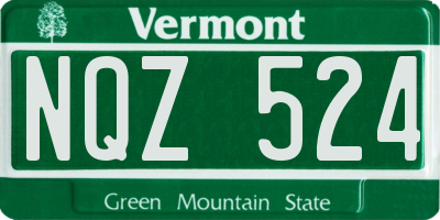 VT license plate NQZ524