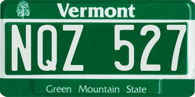 VT license plate NQZ527