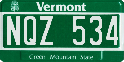 VT license plate NQZ534