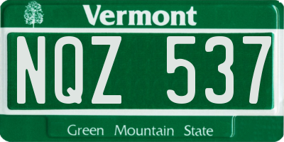 VT license plate NQZ537