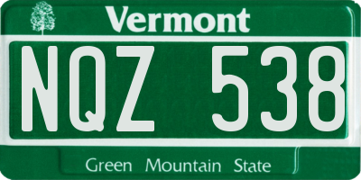 VT license plate NQZ538