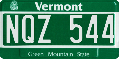 VT license plate NQZ544
