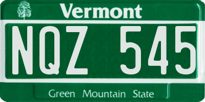 VT license plate NQZ545
