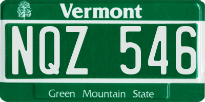 VT license plate NQZ546