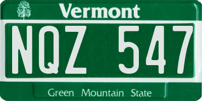 VT license plate NQZ547
