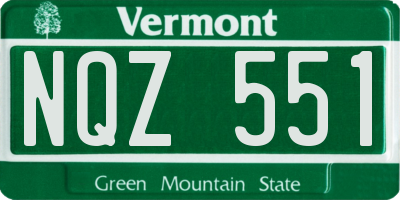 VT license plate NQZ551