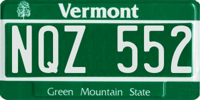 VT license plate NQZ552