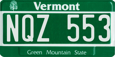 VT license plate NQZ553