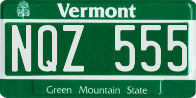 VT license plate NQZ555