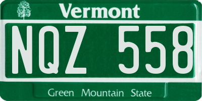 VT license plate NQZ558