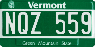 VT license plate NQZ559