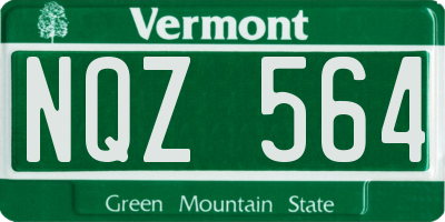 VT license plate NQZ564