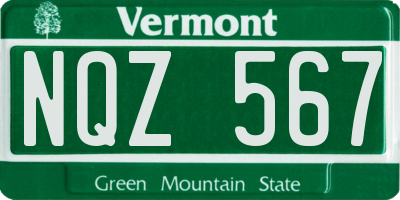 VT license plate NQZ567
