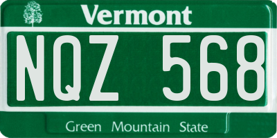 VT license plate NQZ568