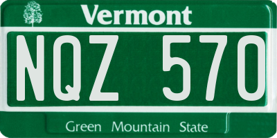 VT license plate NQZ570