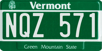 VT license plate NQZ571