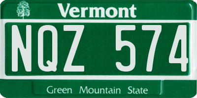 VT license plate NQZ574