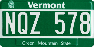 VT license plate NQZ578