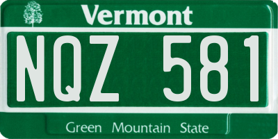 VT license plate NQZ581