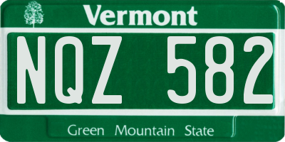 VT license plate NQZ582