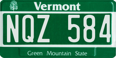 VT license plate NQZ584