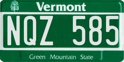 VT license plate NQZ585