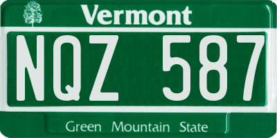 VT license plate NQZ587