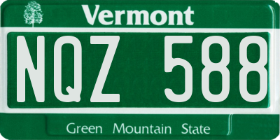 VT license plate NQZ588