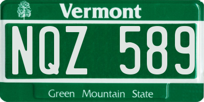 VT license plate NQZ589