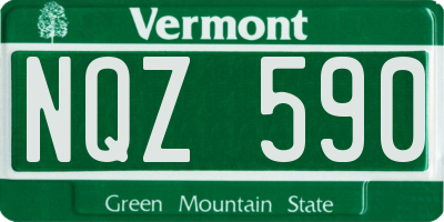 VT license plate NQZ590