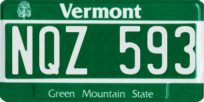 VT license plate NQZ593