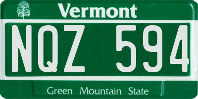 VT license plate NQZ594