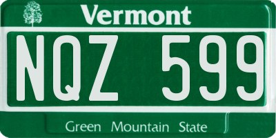 VT license plate NQZ599