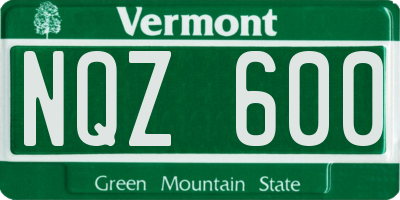 VT license plate NQZ600