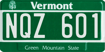 VT license plate NQZ601