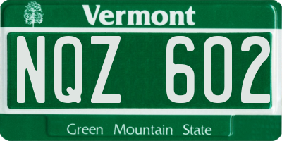 VT license plate NQZ602