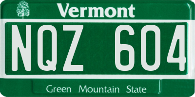 VT license plate NQZ604