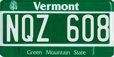 VT license plate NQZ608