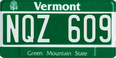 VT license plate NQZ609