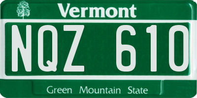 VT license plate NQZ610